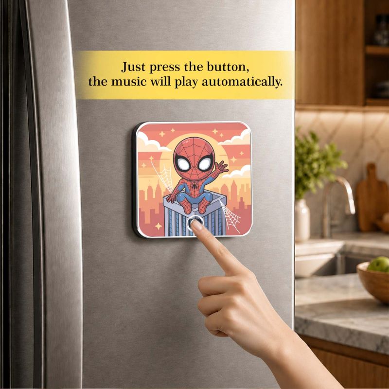 Musical Fridge Magnet Superhero Ironman Theme Magnet with Playing Song Feature Home Decoration Birthday Return Gift